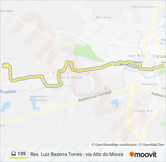 135 Bus Line Map