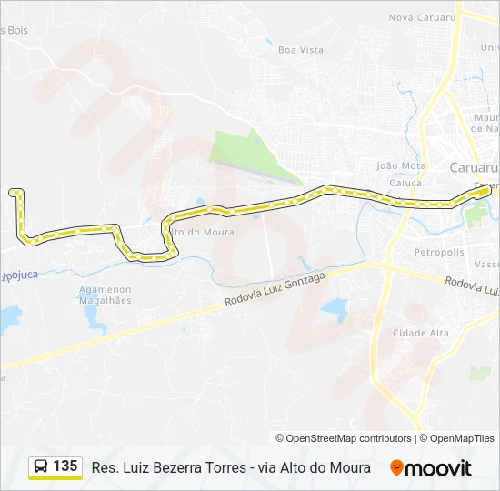 135 Bus Line Map