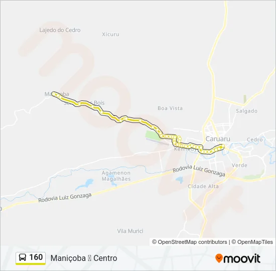 160 Bus Line Map