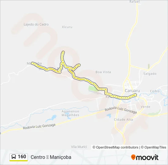 160 Bus Line Map