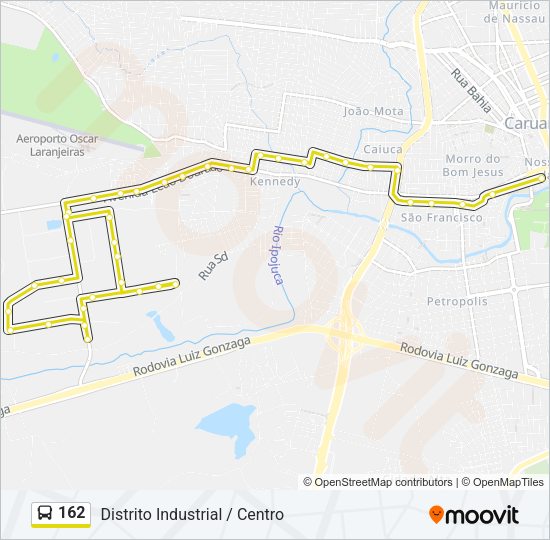 Mapa da linha 162 de ônibus