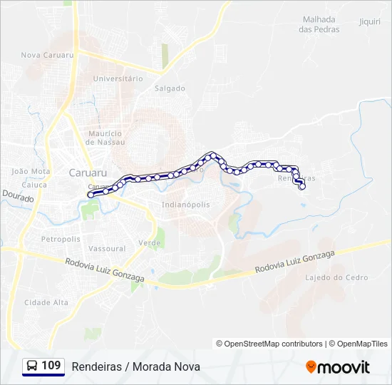 109 Bus Line Map