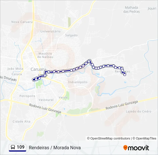109 Bus Line Map
