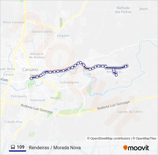 109 Bus Line Map