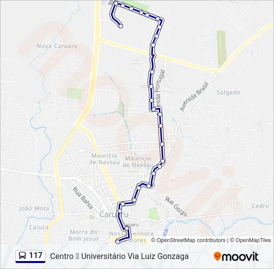 117 Bus Line Map