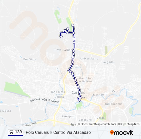Mapa da linha 139 de ônibus