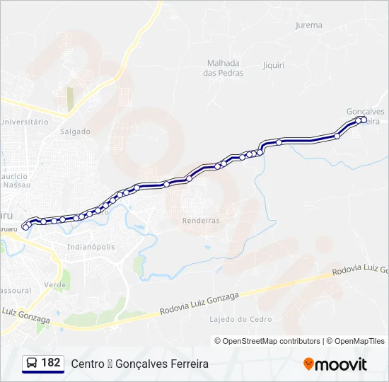 182 Bus Line Map