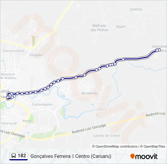 182 Bus Line Map