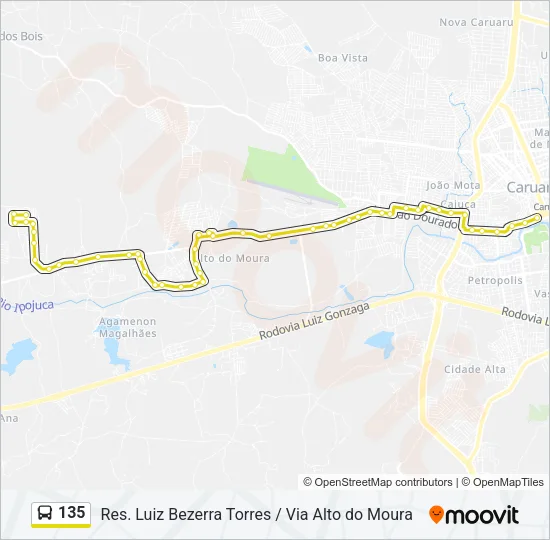 135 Bus Line Map