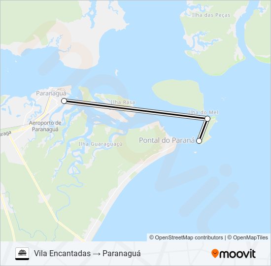 Mapa de PARANAGUÁ / ILHA DO MEL de ferry