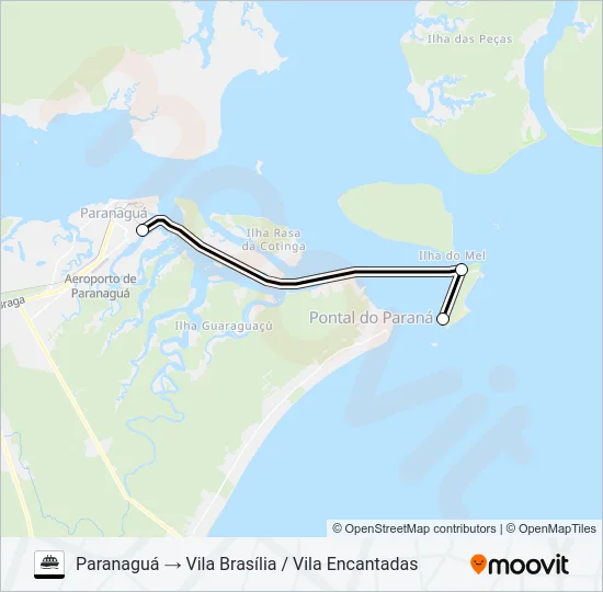 PARANAGUÁ / ILHA DO MEL Ferry Line Map