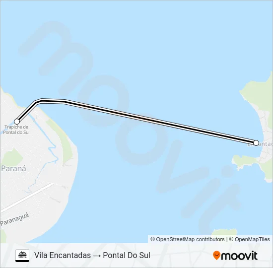 PONTAL DO SUL / ILHA DO MEL Ferry Line Map