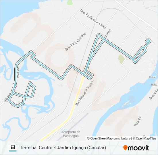 025 JARDIM IGUAÇU Bus Line Map