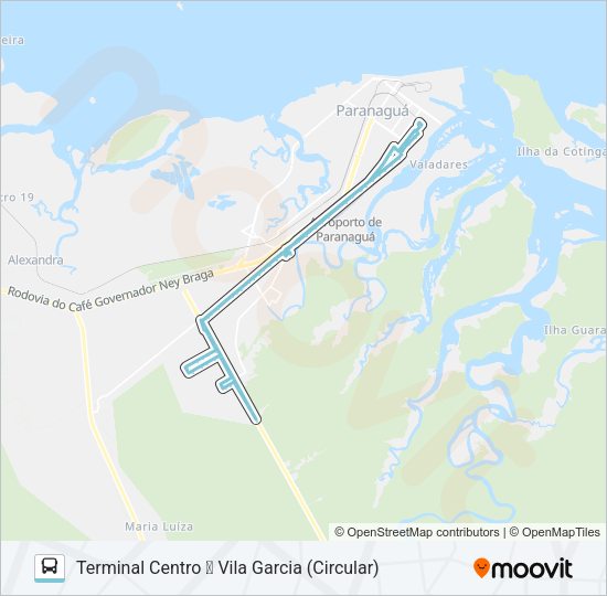 Mapa da linha 002 VILA GARCIA de ônibus