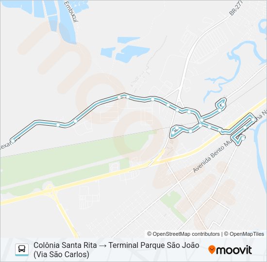Mapa da linha 022 VIZINHANÇA de ônibus