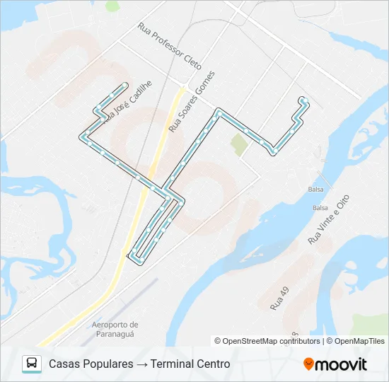 009 CASAS POPULARES Bus Line Map