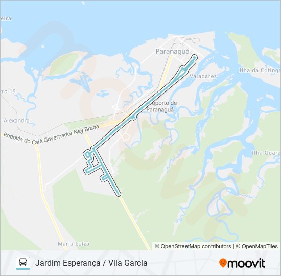 Mapa de D24 JARDIM ESPERANÇA / VILA GARCIA de autobús