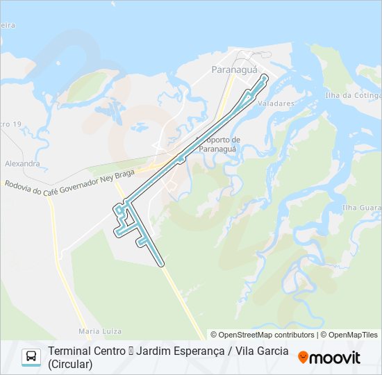 D24 JARDIM ESPERANÇA / VILA GARCIA bus Line Map