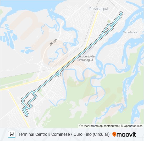 Mapa de 023 COMINESE / OURO FINO de autobús