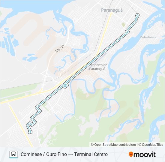 Mapa de 023 COMINESE / OURO FINO de autobús