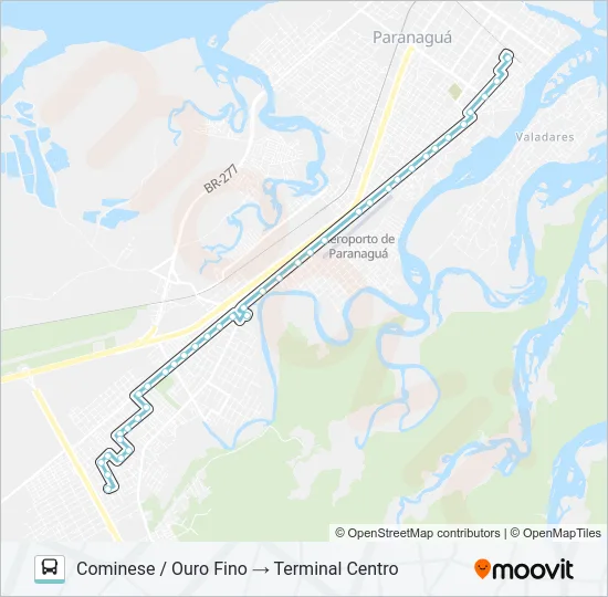 023 COMINESE / OURO FINO Bus Line Map