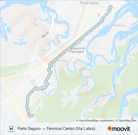 Mapa de 051 PORTO SEGURO (VIA LABRA) de autobús