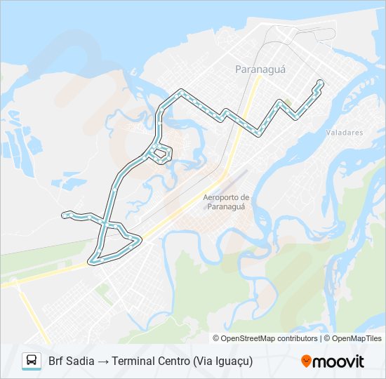 Mapa da linha D01 SANTA HELENA (VIA IGUAÇU) de ônibus