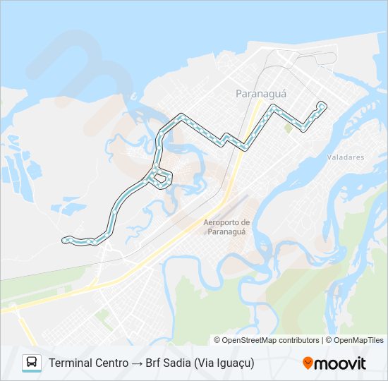 Mapa da linha D01 SANTA HELENA (VIA IGUAÇU) de ônibus