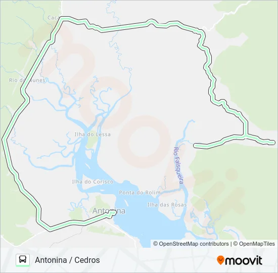 02 ANTONINA / CEDROS Bus Line Map