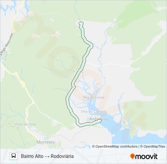 01 ANTONINA / BAIRRO ALTO bus Line Map