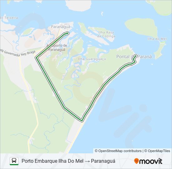 1356-400 PARANAGUÁ / PONTAL DO PARANÁ (PORTO EMB. ILHA DO MEL) bus Line Map