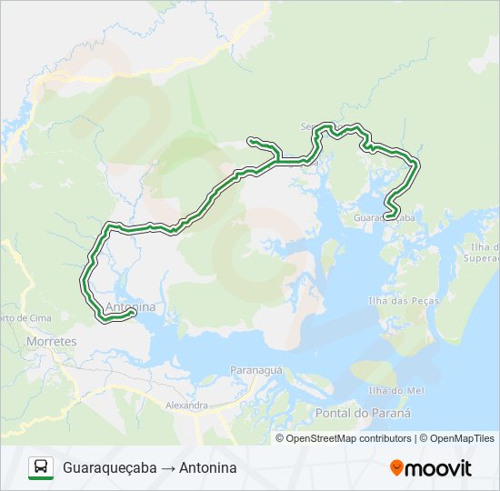 1087-540 ANTONINA / GUARAQUEÇABA bus Line Map