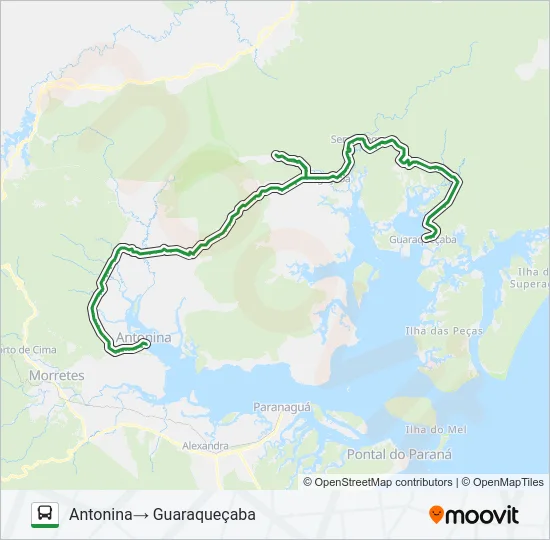 1087-540 ANTONINA / GUARAQUEÇABA Bus Line Map