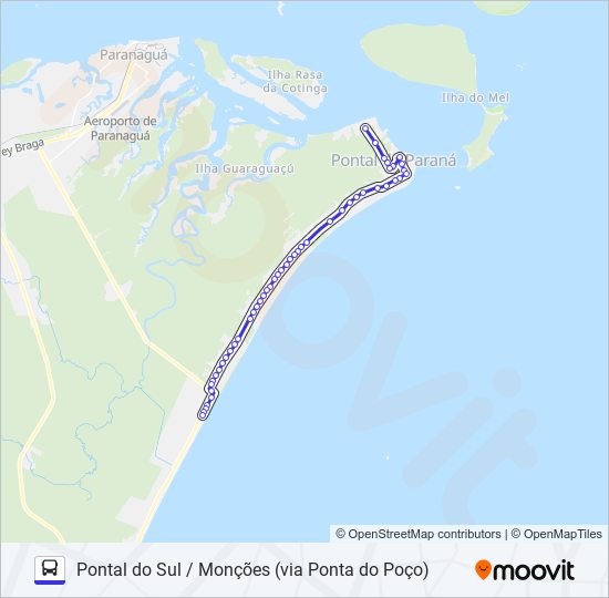 003 PONTAL DO SUL / MONÇÕES (VIA PONTA DO POÇO) Bus Line Map