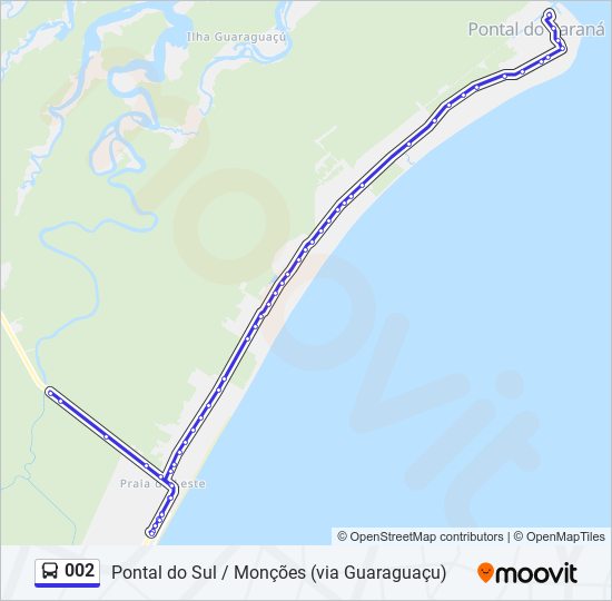 Mapa de 002 de autobús