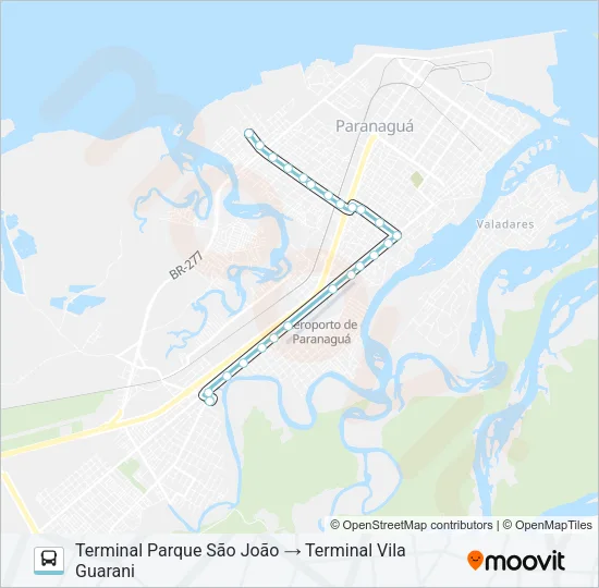 035 EIXÃO Bus Line Map