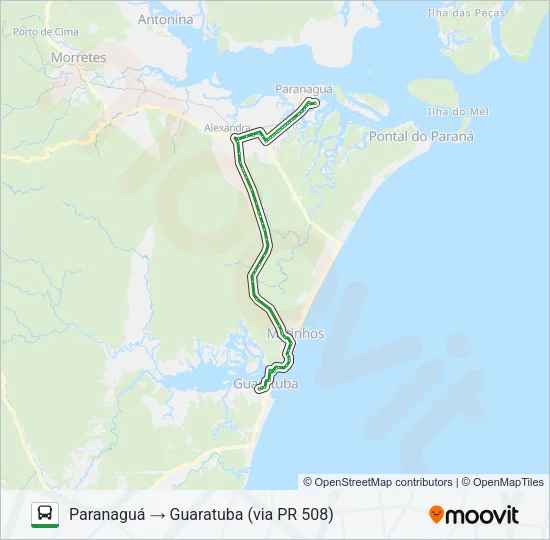 0066-4A0 PARANAGUÁ / GUARATUBA (VIA PR 508) Bus Line Map