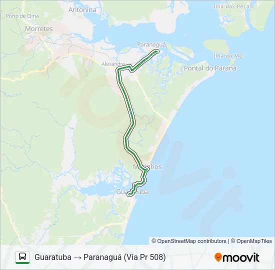 0066-4A0 PARANAGUÁ / GUARATUBA (VIA PR 508) Bus Line Map