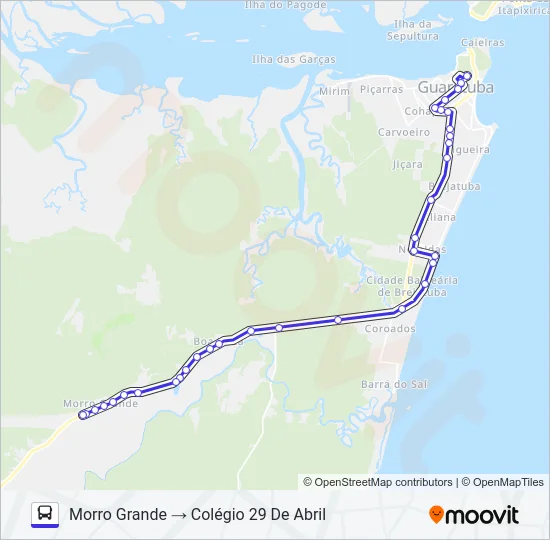 004 MORRO GRANDE / COLÉGIO 29 DE ABRIL Bus Line Map