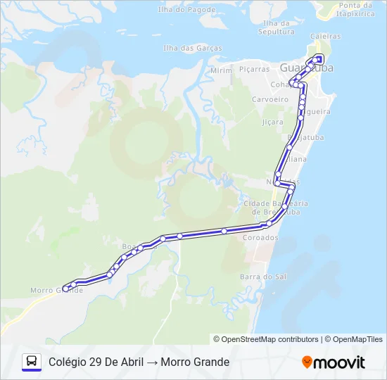 004 MORRO GRANDE / COLÉGIO 29 DE ABRIL Bus Line Map