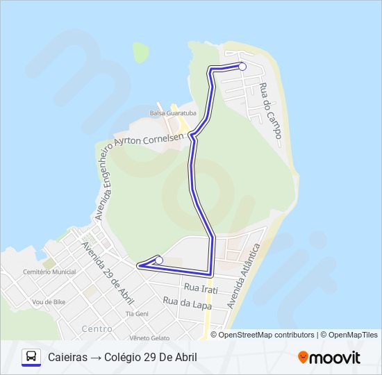 Mapa de 004 CAIEIRAS / COLÉGIO 29 DE ABRIL de autobús