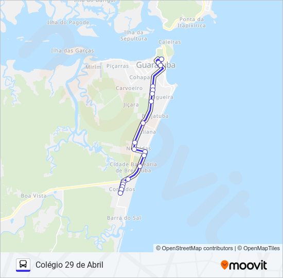 Mapa de 004 COLÉGIO 29 DE ABRIL de autobús