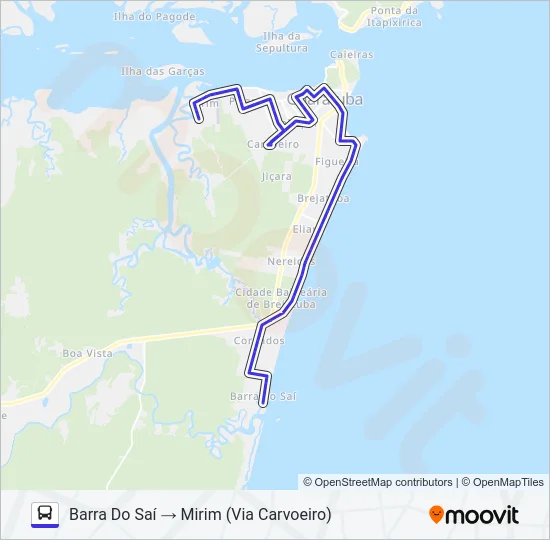 002 BARRA DO SAÍ / MIRIM Bus Line Map