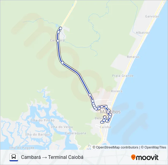 002 CAMBARÁ Bus Line Map