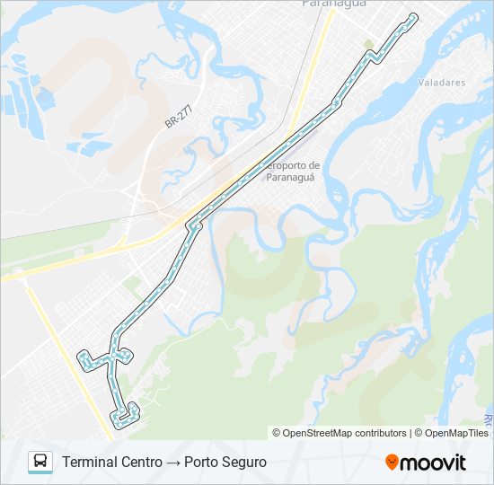 Mapa da linha D33 PORTO SEGURO (VIA DIVINÉIA / LABRA) de ônibus