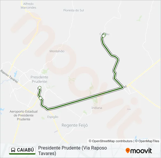 CAIABÚ Bus Line Map
