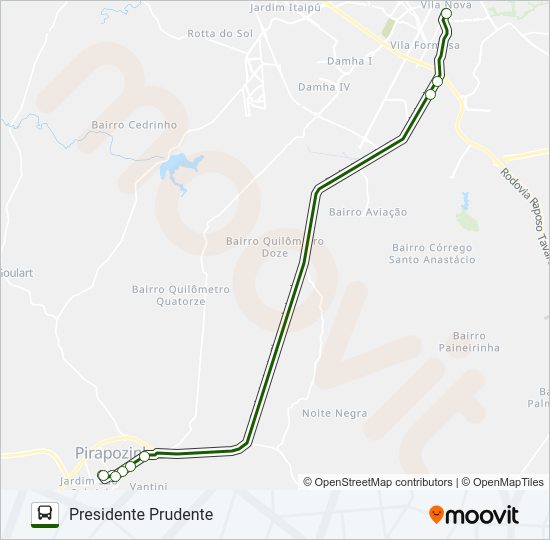 Mapa da linha PIRAPOZINHO de ônibus