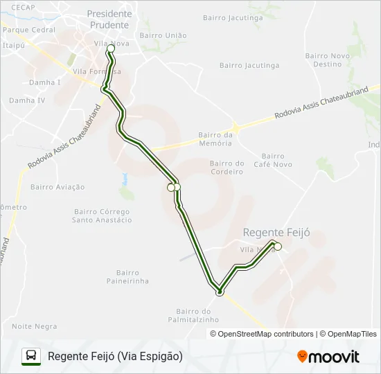 REGENTE FEIJÓ Bus Line Map
