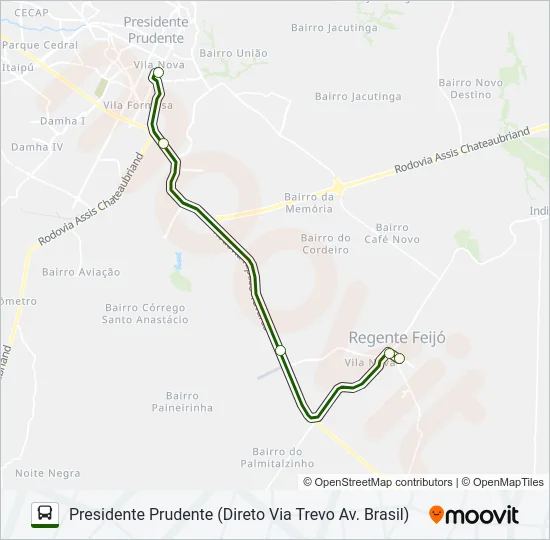 REGENTE FEIJÓ Bus Line Map