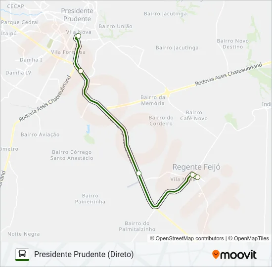 REGENTE FEIJÓ Bus Line Map